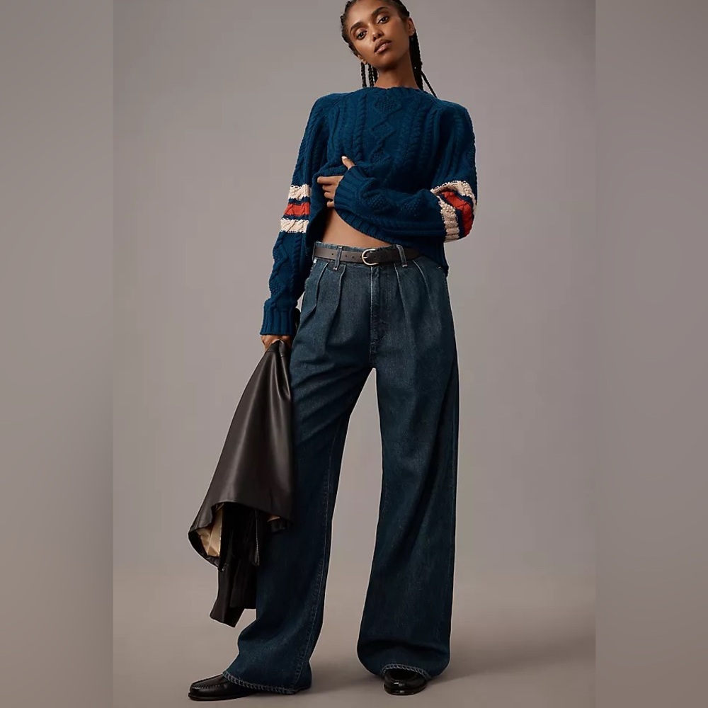 Citizens of Humanity Petra Pleated Denim Trousers Size 27